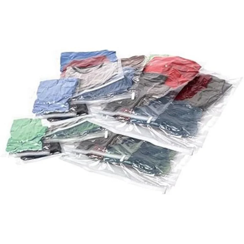 Compression Packing Bags,Plastic,Clear,12-Piece Kit (2-Pouch/4-Carry-On/4-Large)